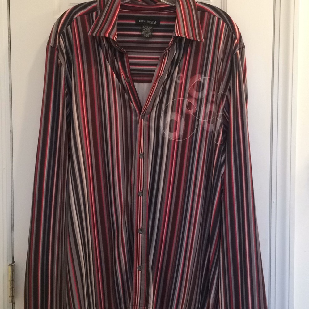 Kenneth Cole Men's Multicolor Striped Dress Shirt